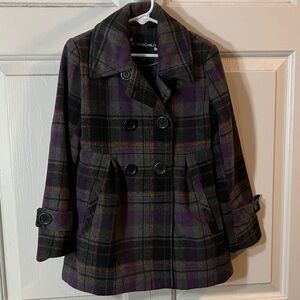 Rothschild Purple and Black Plaid Coat